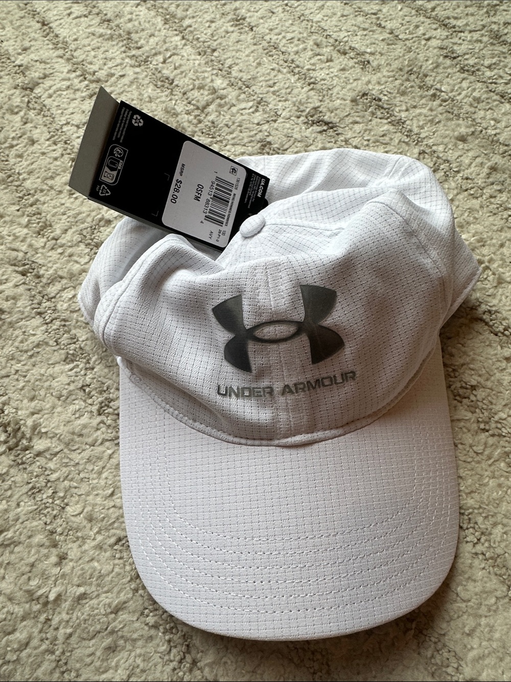 Under Armour White Hat with Silver Logo